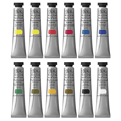 Winsor & Newton Artists' Acrylic Color 12-Tube Set, 20ml Winsor & Newton