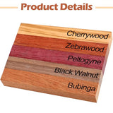 Qilery 10 Pcs Exotic Wood Pen Blanks Pen Turning Supplies DIY Crafts Pen Turning Kit, Black Walnut, Cherrywood, Peltogyne, Zebrawood, Bubinga, 10 of Qilery