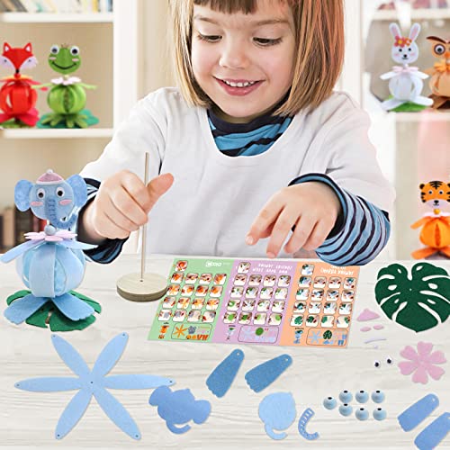 Coola Animal Craft Kit for Kids - Art and Craft DIY Early Educational Toys Suitable for Girls & Boys Pack 6 Include Frog Fox Elephant Rabbit owl Coola