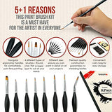 DUGATO Fine Detail Paint Brush Set 8pcs, Tiny Professional Micro Miniature Painting Brushes Kit with Ergonomic Handle for Acrylic, Oil, Watercolor, DUGATO