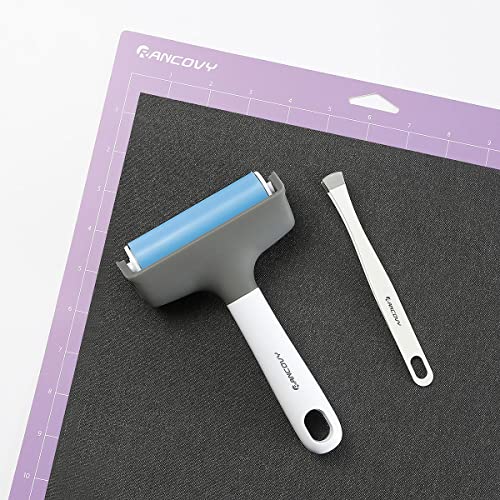 RANCOVY Brayer Roller & Mat Remover Tool Tweezers Set for Cricut/Silhouette/Brother and T-Shirts Heat Transfer Projects Printing Making RANCOVY