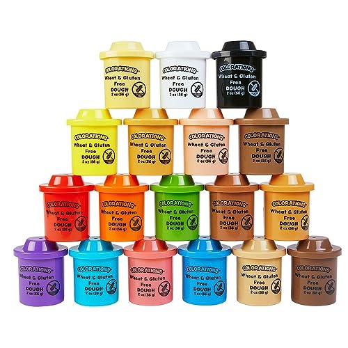 Colorations Wheat & Gluten Free Variety Pack, 18 Colors, 2oz Each | Non-Toxic, Play Dough, Bulk Set, Sensory Kit, Party Favors, Classroom Pack Colorations