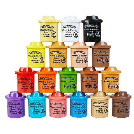 Colorations Wheat & Gluten Free Variety Pack, 18 Colors, 2oz Each | Non-Toxic, Play Dough, Bulk Set, Sensory Kit, Party Favors, Classroom Pack Colorations