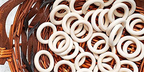 Mandala Crafts 100 25mm 1 Inch DIY Natural Wood Rings for Crafts - Macrame Wooden Rings - Unfinished Wood Rings for Macrame Rings Knitting Jewelry - WoodArtSupply