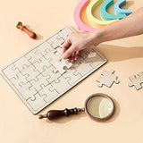 9 Sheets Unfinished Wood Puzzles Blank Puzzle Pieces Wooden Jigsaw Puzzles Freeform Things to Paint, Write and Draw On, Make Your Own Puzzle for Kids Deekin