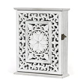 AHUONEL Wooden Key Holder for Wall, Key Box Key Cabinet, Key Hooks Wall Mounted Key Hangers Rustic Decorative Key Rack with 6 Key Hooks for Home AHUONEL