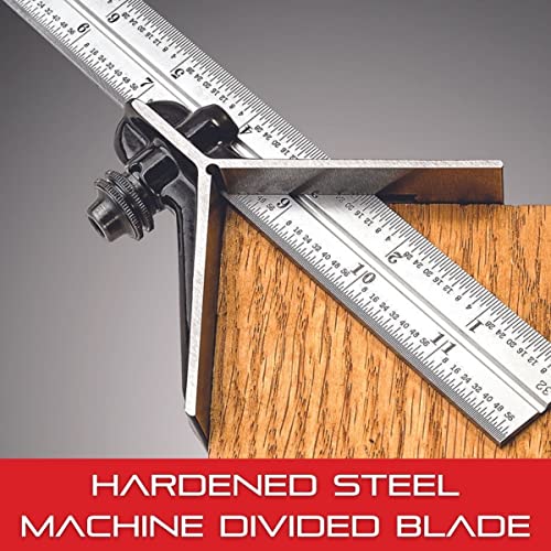 Starrett Combination Set with Square, Center and Reversible Protractor ...