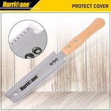 HURRICANE Japanese Hand Saw, 6 Inch (150mm) Double Edge Sided Pull Saw, SK5 Flexible Blade, 14/17 TPI Flush Cut Saw, Beech Handle Wood Saw, HURRICANE