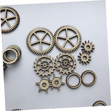 IWOWHERO 72pcs Hanging Wood Sign Unfinished Wood Gear Wood Gear Cutout Wood Chips Hollow Gear Ornament Wood Wheel Cutouts unpainted Wood Cutouts DIY IWOWHERO