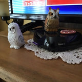 Selsela Snowy White Owl Wood Figurine Fake Decoy Miniature Great Spotted Bird Carved Small Animals Collectible Garden Statue Selsela