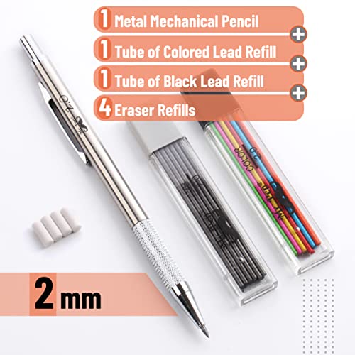 Mr. Pen- Mechanical Pencil, Metal, 2mm for Drafting, Drawing, Lead Holder, Thick Mechanical Pencil - WoodArtSupply