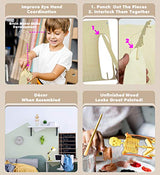 Puzzled 3D Puzzle Human Skeleton Wood Craft Construction Model Kit, Fun & Educational DIY Wooden Toy Assemble Model Unfinished Crafting Hobby Puzzle Puzzled