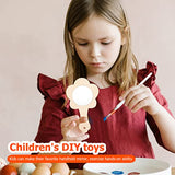 Tofficu 8pcs DIY Wooden Handle Mirror Unfinished Blank Wood Hand Mirror Handheld Mirror Toys Flower Shape Vanity Makeup Mirror Travel Pocket Makeup Tofficu