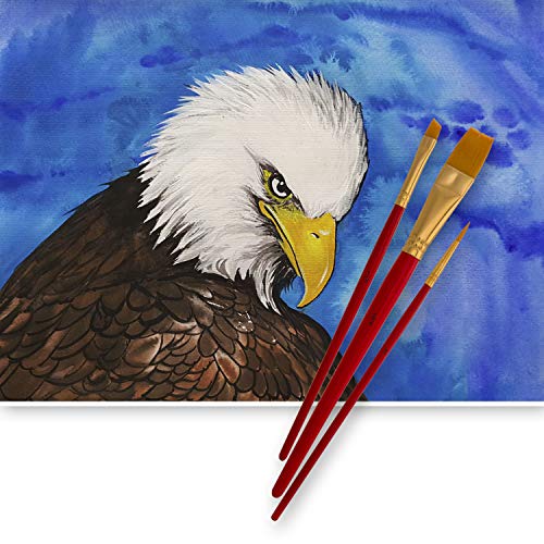 U.S. Art Supply Golden Taklon 7-Piece Nylon Hair Artist Paint Brush Set U.S. Art Supply