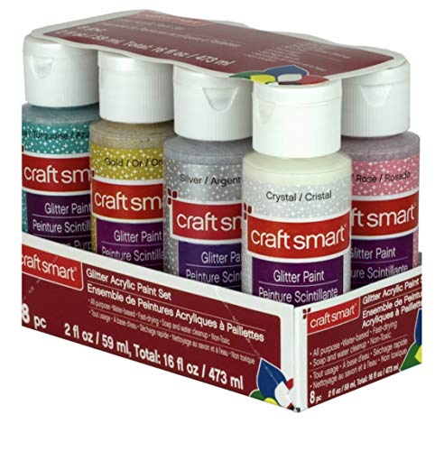 Glitter Acrylic Paint Set by Craft Smart 8 pcs Craftsmart
