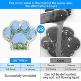 Epoxy Resin 32oz, 4 Hours Demold, 8-10 Hours Fast Curing Epoxy Resin Kit, Food Safe & Low Odor, Bubble Free, High Hardness for Casting, Coating, Art, ButiResin