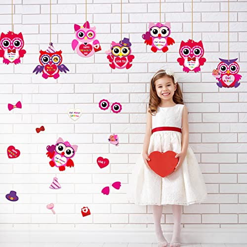 chiazllta 30 PCS Valentine's Day Craft Kits DIY Owl Craft for Kids Valentine's Heart Craft Make Your Own Owl Bulk Set for Home Classroom Game chiazllta