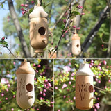 Wodpesur Hummingbird House - Natural Wooden Hummingbird Houses Bird Houses for Outside Hanging, Gardening Gifts Home Decoration, 3 Packs Wodpesur