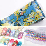 LoveOurHome 30 Sheet Holographic Nail Transfer Foils Marble Starry Sky Gold Silver Nails Art Foil Stickers Decals Manicure Fingernail Tattoo LoveOurHome