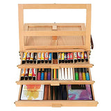 MEEDEN Large Adjustable Artist Tabletop Sketchbox Easel- Multi-Function Solid Beech Wood Storage Box Easel with 3-Drawer for Artist, Art Students & MEEDEN