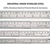 Ruler Metal Straight Edge Ruler Stainless Steel Ruler 6 Inch 8 Inch 12 Inch 16 Inch Ruler Set Rulers Bulk Set of 4 ZZTX