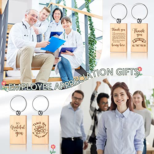 Tondiamo 100 Pcs Thank You Appreciation Gift Round Wood Keychains