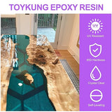 Deep Pour Epoxy Resin, 3 Gallon 2 to 4 Inch Depth Epoxy Resin Kit Crystal Clear Bubble Free High Gloss Self Leveling for River Table Top, Bar Top, Toykung