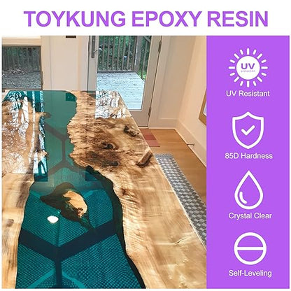 Deep Pour Epoxy Resin, 3 Gallon 2 to 4 Inch Depth Epoxy Resin Kit Crystal Clear Bubble Free High Gloss Self Leveling for River Table Top, Bar Top,