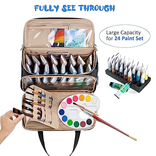 Acrylic Paint Storage, Paint Organizer and Storage, Art Supply Organizer, Art Bags, Craft Paint Storage, Paint Brush Case Holder, Paint Tube Storage - WoodArtSupply