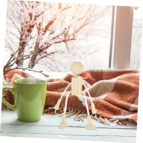 COHEALI 5pcs Cartoon Toy White Embryo Unfinished Wood Pegs Peg People Wooden Unfinished Wood Toy Wooden Peg People Wood Crafts Unfinished Peg Doll COHEALI