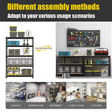 PrimeZone 47" W x 23.6" D x 71" H Large Heavy Duty Storage Shelves - 5 Tier Adjustable Garage Storage Shelving, Metal Storage Utility Rack Shelf Unit PrimeZone