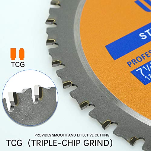 Yolan 7 1/4” Metal Cutting Circular Saw Blade, 7-1/4-Inch 180 Blade,36-Tooth,Carbide Tipped, 5/8-Inch Arbor, Diamond Knockout Arbor for TCT Miter Saw yolan