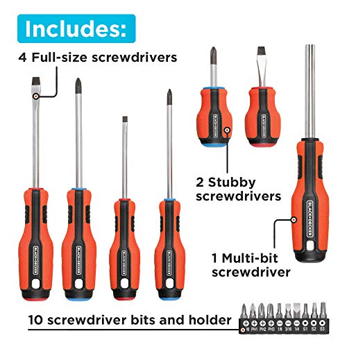 BLACK+DECKER Magnetic Screwdriver Set, 17-Piece (BDHT65003) BLACK+DECKER