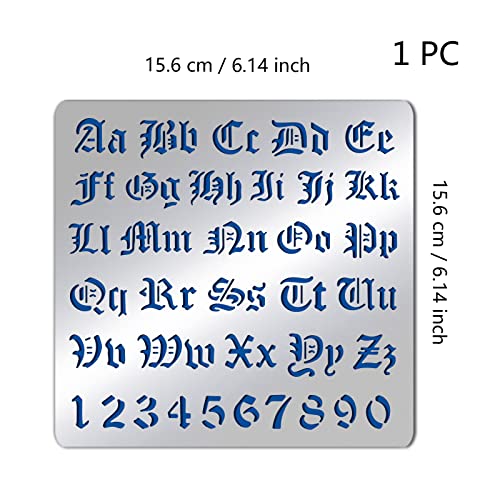 Matte Metal Letters Stencils, Gothic A to Z Alphabet & Number