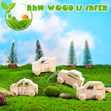 Chivao 24 Pcs Wood DIY Car Toys, Unfinished Wooden Cars, Paintable Wood Toys, Wooden Crafts for Students Home Activities Craft Projects Easy Chivao
