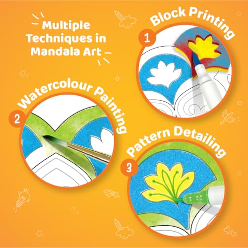 Imagimake Mandala Art Kit | Watercolor Paint Set | 12 Exciting Mandala Projects in Arts and Crafts for Kids Ages 8-12 | Teen Gifts for Girls Ages Imagimake