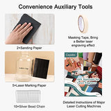 Csyidio 175 PCS Engraving Material Box, DIY Materials Apply to All Laser Engravers with Instructions, Laser Engraving Supplies Including Acrylic, Csyidio