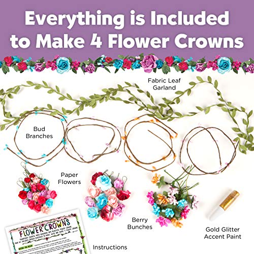 Creativity for Kids Flower Crowns Craft Kit - Create 4 Hair Accessories Creativity for Kids