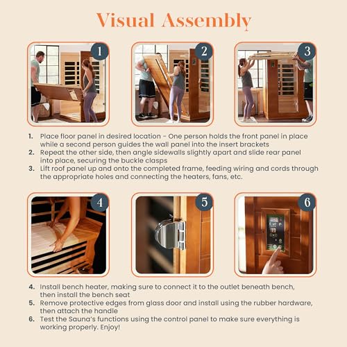 Dynamic Andora 2 Person Low EMF 6 Heating Panel Infrared Therapy Wood Dry Heat Sauna with Bluetooth, MP3 Aux Connection for Home Spa Days - Curbside DYNAMIC SAUNAS