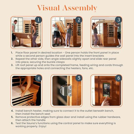 Dynamic Andora 2 Person Low EMF 6 Heating Panel Infrared Therapy Wood Dry Heat Sauna with Bluetooth, MP3 Aux Connection for Home Spa Days - Curbside DYNAMIC SAUNAS