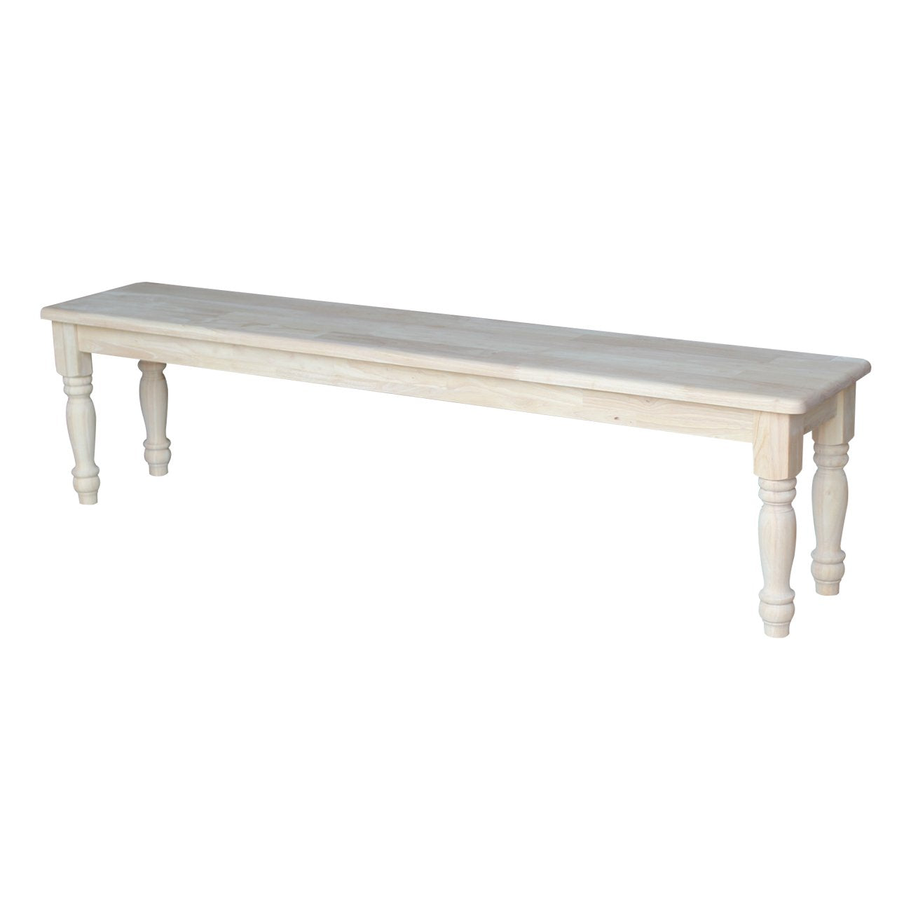 IC International Concepts Shaker Style Bench, Furniture, Unfinished - WoodArtSupply