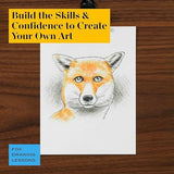 Prismacolor Technique Digital Art Lesson, Animal Drawing Set, Level 1 How to Draw Animals with Colored Pencils, Graphite Pencils, Fox Drawing Lesson, Prismacolor