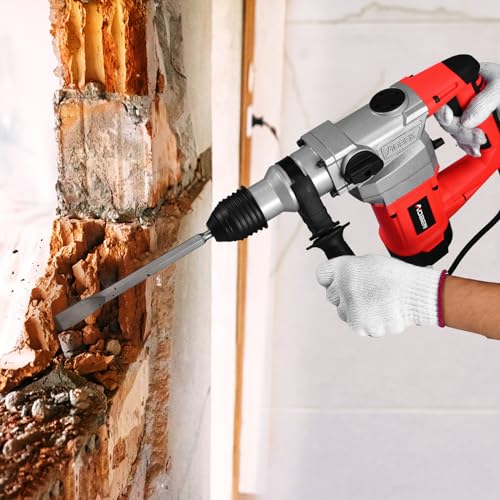 AOBEN 1-1/4 Inch SDS-Plus Rotary Hammer Drill with Vibration Control and Safety Clutch,10 Amp Heavy Duty Demolition Hammer for Concrete-Including 3 AOBEN