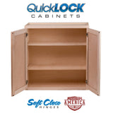 Quicklock RTA (Ready-to-Assemble) 30" Tall Wall Kitchen Cabinets - Shaker Style | 100% Hardwood | Made in America | Soft Close Hardware (Raw Maple, Quicklock Cabinets