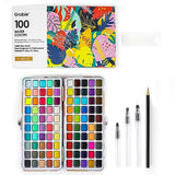 Grabie Watercolor Paint Set, 100 Colors Painting with Water Brush Pens and Drawing Pencil, Great for Kids and Adults, Art Supplies, Perfect Starter Grabie
