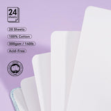 Lightwish Square Watercolor Journal,100% Cotton,300gsm/140lb,Acid-Free,24 Sheets Hot Press Watecolor Paper Sketchbook for Artists Adults Students,4.7 LIGHTWISH