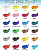 Nicpro 24 Colors Large Bulk Acrylic Paint Set (16.9 oz,500 ml) Non Toxic Artist Painting Supplies for Multi Surface Canvas, Wood, Fabric Leather, Nicpro