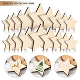 Artibetter Unfinished Wooden Stars 500pcs Wooden Star Cutouts Different Sizes Blank Star Wood Pieces for Christmas Holiday DIY Crafts ARTIBETTER