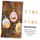 Ciieeo 1 Set 8 Pcs Easter Hanging Ornaments Basket Gift Handmade Gifts Hand Molding Kit Easter Bunny Cutout Easter Wooden Ornament Wooden Rabbit Ciieeo
