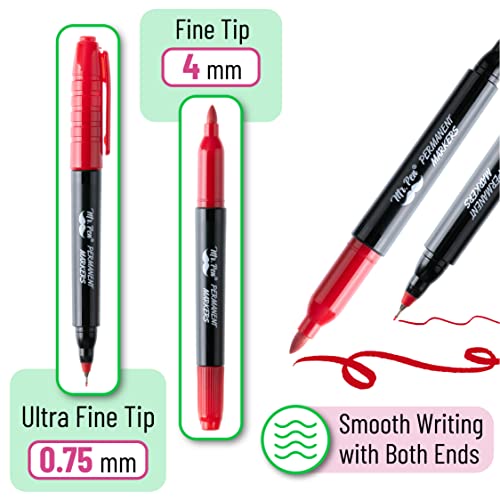 Mr. Pen- Dual Tip Permanent Markers, 12 Pack, Fine & Ultra Fine Tip, Fine Tip Permanent Markers, Fine Tip Marker, Permanent Markers Fine Point, Fine Mr. Pen